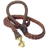 4 FT Braided Leather Dog Leashes for Great Dane