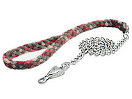 4 ft Braided nylon dog leash with chain for Great Dane show