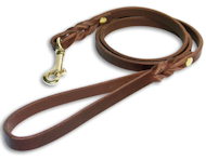 Custom Leather Dog Leash for Great Dane with brass hook