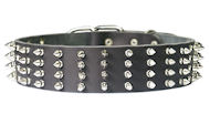 2 inch wide Leather Spiked Dog Collar for Great Dane