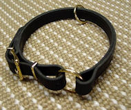 Adjustable Leather Slip Collar w/h solid BRASS Hardware Great Da