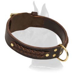 Wide Great Dane Leather Dog Collar