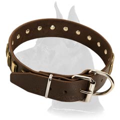 Wide Great Dane Leather Dog Collar