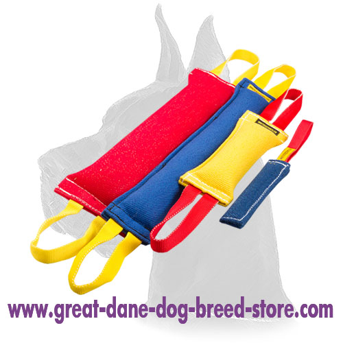 Set of French Linen tugs for training adult Great Dane