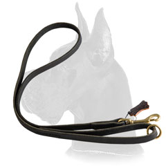 Classic elegant leather leash with O-ring 