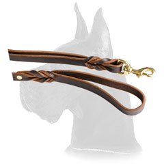 Optional leather Great Dane leash with extra handle