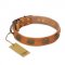 "Magic Amulet" FDT Artisan Tan Leather Great Dane Collar with Oval Studs