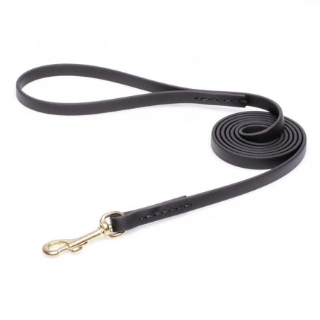 Black Biothane Great Dane Leash for Walking, Tracking