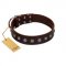 "Spring Flower" Stylish FDT Artisan Brown Leather Great Dane Collar for Comfy Walks