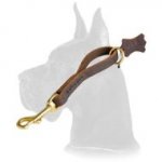 Leather Snap Tab 10 inch leash for Great Dane