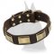 Great Dane Handcrafted Leather Dog Collar With Vintage Massive Plates