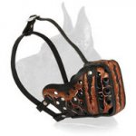 "Magma" Style Leather Great Dane Muzzle for training