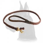 Braided Leather Dog Leash 4 foot-Braided Lead Great Dane