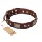 "Loving Owner" FDT Artisan Decorated Leather Great Dane Collar with Plates and Studs
