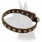 Gorgeous Leather Collar with Doted Circles for Great Dane