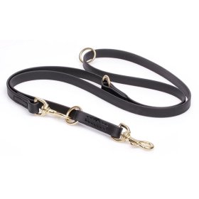 Multipurpose Black Biothane Great Dane Leash for over 7 Different Activities
