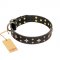 'A La Mode' FDT Artisan Handcrafted Black Leather Great Dane Collar