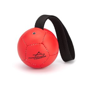 Inflatable Leather Ball Dog Toy With Handle - Red - 4" (10cm)