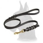 High Quality Handcrafted Leather Dog Leash for Walking the Great Dane