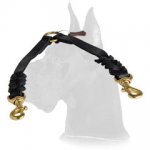 Braided leather coupler for walking 2 Gread Danes