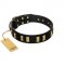 "Glorious Night" FDT Artisan Decorated Black Leather Great Dane Collar