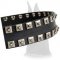Silver Pyramid Leather Dog Collar for Great Dane