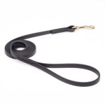 Black Biothane Great Dane Leash for Walking, Tracking