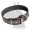 Handpainted "Barbed Wire" Leather Collar for Great Dane