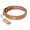 "The Middle Ages" FDT Artisan Handcrafted Tan Leather Great Dane Collar