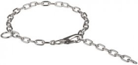 Chrome Plated Fur Saver with Snap Hook for Great Dane Training - 1/9 inch ( 3.0 mm)