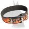 Handpainted "Flames" Leather Collar for Great Dane