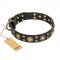 'Baroque Chic' FDT Artisan Studded Black Leather Great Dane Dog Collar