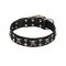 FDT Artisan 'Rock 'n' Roll Style' Fancy Leather Great Dane Collar with Skulls, Bones and Studs 1 1/2 inch (40 mm) wide