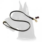 Handcrafted leather leash width 1/2 inch with brass snap hook for Great Dane