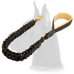 Anti-pulling Leather Leash with Padded Handle for Great Dane