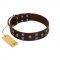 "Brown Shadow" Designer Handmade FDT Artisan Brown Leather Great Dane Collar