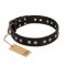 "Black Elegance" FDT Artisan Leather Great Dane Collar with Round Studs