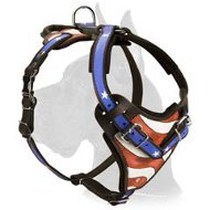 American Flag Handpainted Harness for Great Dane