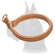 Braided Leather Choke Collar for Great Dane