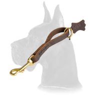 Leather Snap Tab 10 inch leash for Great Dane