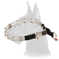 New Design Stainless Steel Dog Pinch Prong Collar with Click Lock Buckle and Nylon Loop - 3.2mm