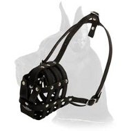 Leather Basket Muzzle for Great Dane