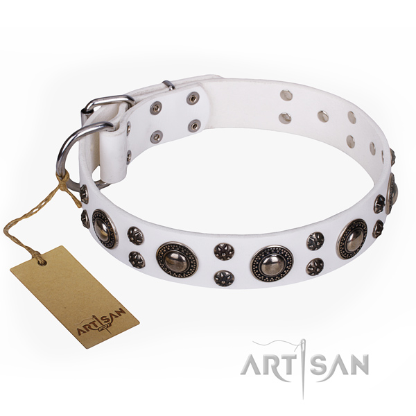 Trendy leather dog collar for handy use