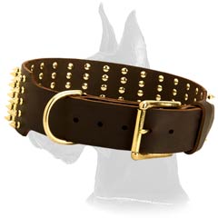 Quality Great Dane Leather Collar