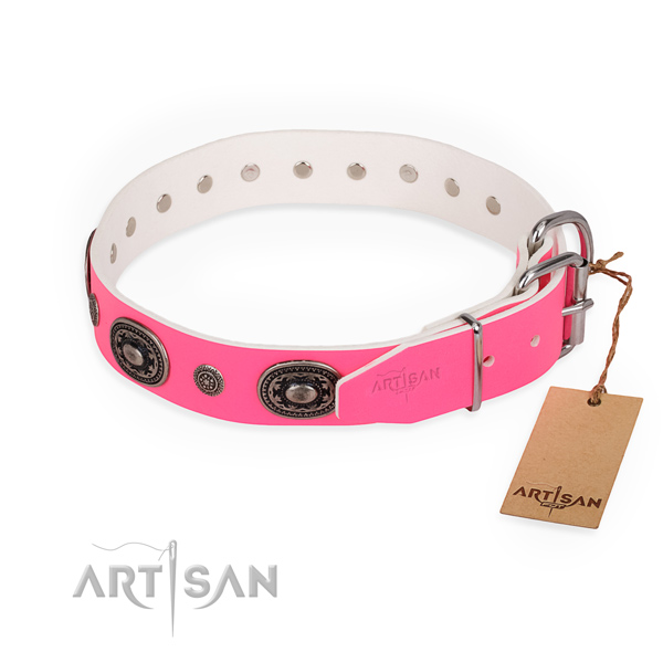Daily use exquisite dog collar with rust-proof buckle