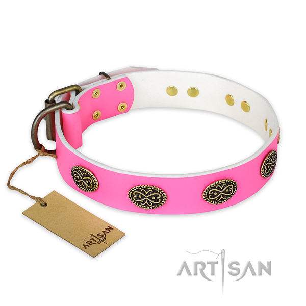 Significant leather dog collar for handy use