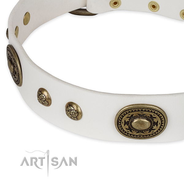 Designer full grain natural leather collar for your attractive pet