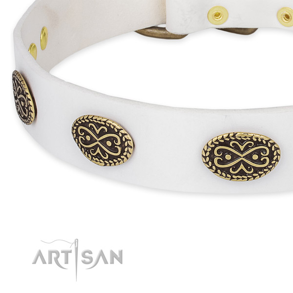 Easy wearing full grain leather collar for your stylish doggie