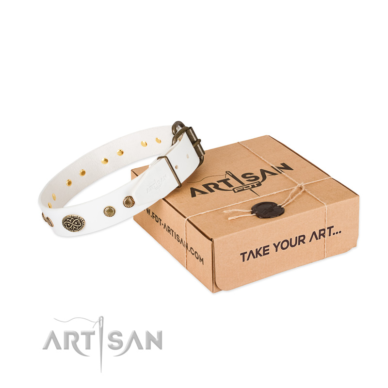 Durable hardware on leather dog collar for your dog