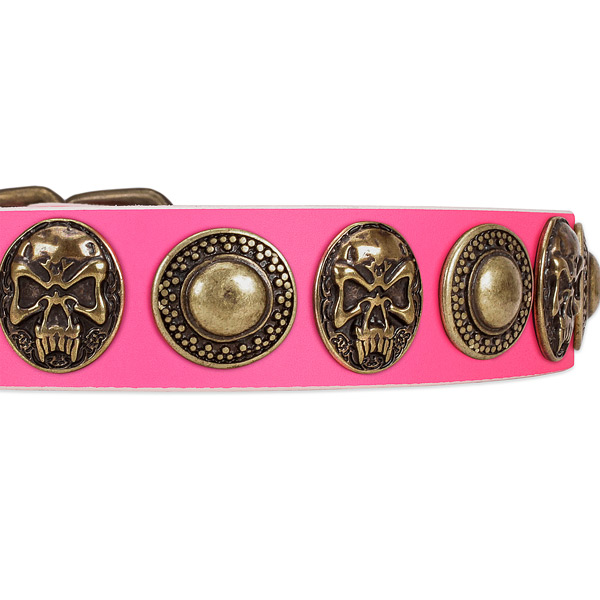 Reliable buckle on genuine leather dog collar for your doggie